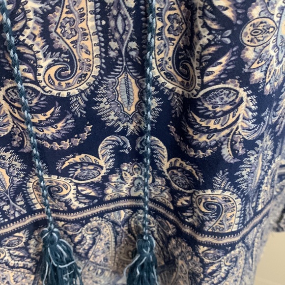 Max Studio Blue Pink White Boho Print Tunic Top - Picture 4 of 10